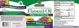 Label for Flaxseed Oil 1,000 mg
