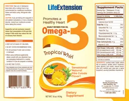 Label for Omega-3 Tropical Whirl