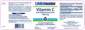 Label for Vitamin C with Dihydroquercetin 1000 mg