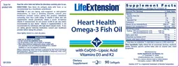 Label for Heart Heath Omega-3 Fish Oil