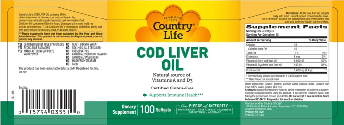 Label for Cod Liver Oil
