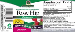 Label for Rose Hip 2000 mg