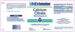 Label for Calcium Citrate With Vitamin D