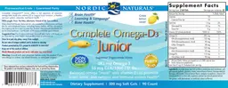 Label for Complete Omega-D3 Junior Lemon