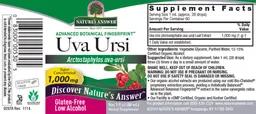 Label for Uva Ursi 1,000 mg