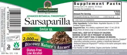 Label for Sarsaparilla 2,000 mg