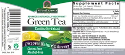 Label for Green Tea Lemon Flavor
