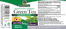 Label for Green Tea Peach Flavor
