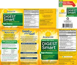 Label for Digest Smart Plant Based Enzyme Adult 50+ Care