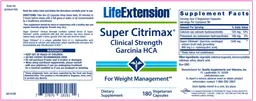 Label for Super Citrimax Clinical Strength