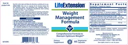 Label for Weight Management Formula
