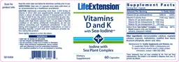 Label for Vitamins D and K with Sea Iodine