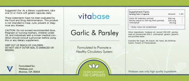 Label for Garlic & Parsley