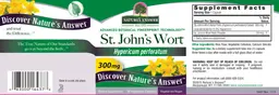 Label for St. John's Wort 300 mg