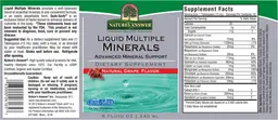 Label for Liquid Multiple Minerals Natural Grape Flavor