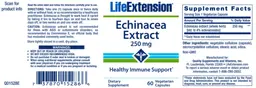 Label for Echinacea Extract 250 mg