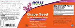Label for Grape Seed 60 mg - Standardized Extract