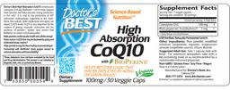 Label for High Absorption CoQ10 100 mg