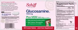 Label for Glucosamine HCl 1500 mg Plus MSM 1500 mg