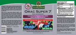 Label for ORAC Super 7 High Antioxidant