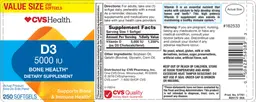 Label for D3 5000 IU