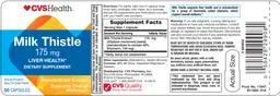 Label for Milk Thistle 175 mg
