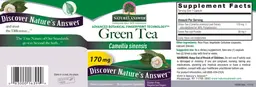 Label for Green Tea 170 mg