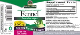 Label for Fennel 2,000 mg