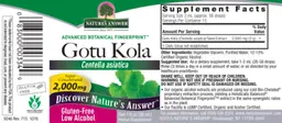 Label for Gotu Kola 2,000 mg