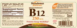 High Potency B12 250 mcg