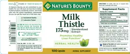 Label for Milk Thistle 175 mg