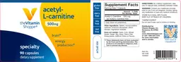 Label for Acetyl-L-Carnitine 500 mg
