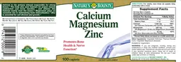 Label for Calcium Magnesium Zinc