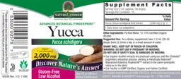 Label for Yucca 2,000 mg