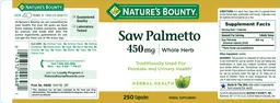 Label for Saw Palmetto 450 mg