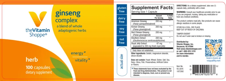 Label for Ginseng Complex