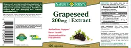 Label for Grapeseed Extract 200 mg