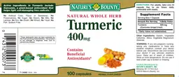 Label for Turmeric 400 mg