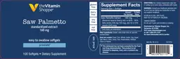 Label for Saw Palmetto Standardized Extract 160 mg