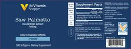 Label for Saw Palmetto Standardized Extract 160 mg