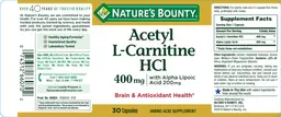 Label for Acetyl L-Carnitine HCl 400 mg With Alpha Lipoic Acid 200 mg