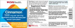 Label for Cinnamon 1000 mg