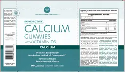 Label for Calcium Gummies With Vitamin D3