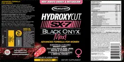 Label for Hydroxycut SX-7 Black Onyx Max!