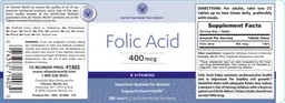Label for Folic Acid 400 mcg