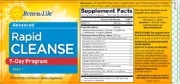 Label for Advanced Rapid Cleanse 7-Day Program Part 1