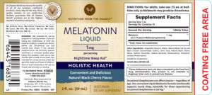 Melatonin Liquid 1 mg Natural Black Cherry Flavor