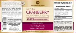 Label for Natural Cranberry Fruit Extract 500 mg