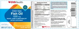 Label for Odor-Less Fish Oil 1200 mg