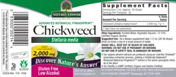 Label for Chickweed 2,000 mg